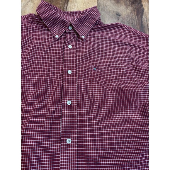 Tommy Hilfiger Small Squares Check Shirt Mens Size XL Red Gingham 100% Cotton - Picture 3 of 9
